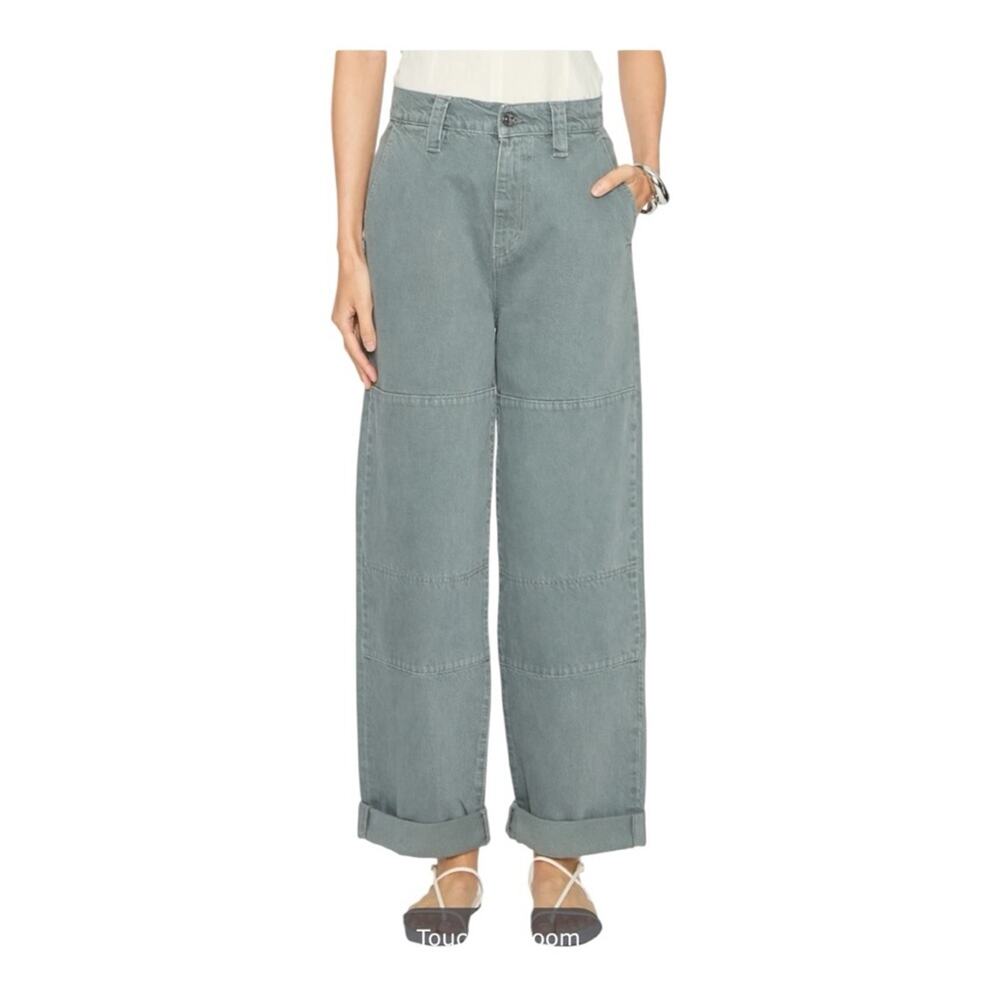Frame The Cuffed Cotton Utility Pants Jeans Slate Gray Size 29